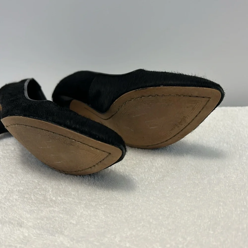 Elliot Lucca Leather Calf Hair Heeled Black shoe size 7 - Picture 8 of 11